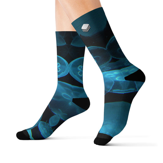 Blue Jelly Crew Socks