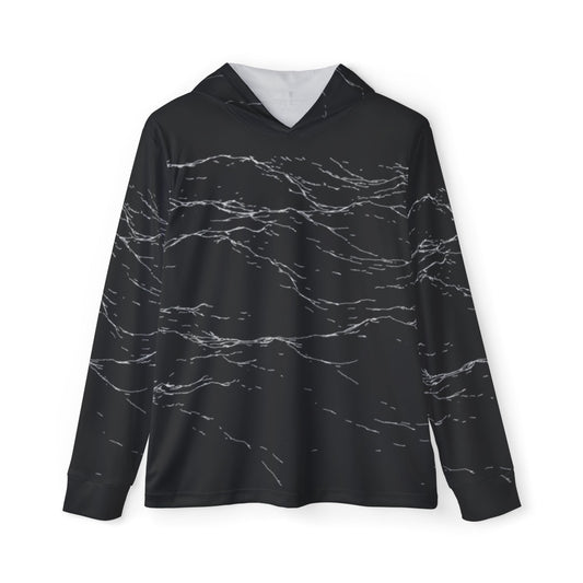 Black Marble Athletic Hoodie — Men's Sports Warmup Hoodie