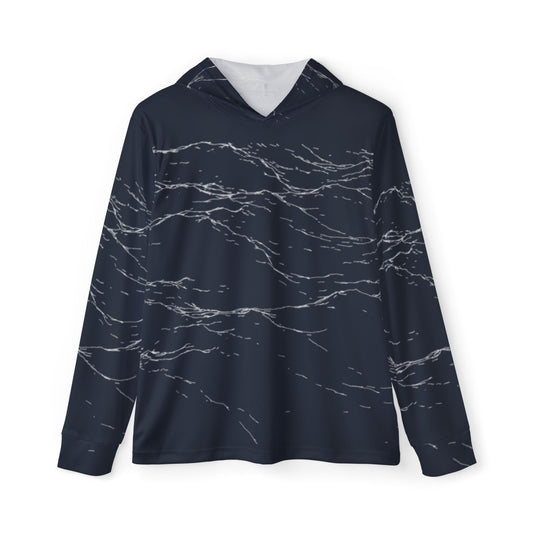 Black Marble Athletic Hoodie — Men's Sports Warmup Hoodie